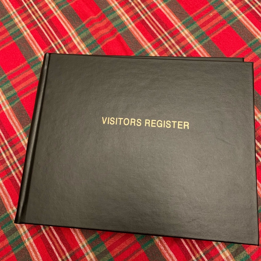 Book-Factory Visitors Register Sign-in Book /Hardcover in Black with Good Print